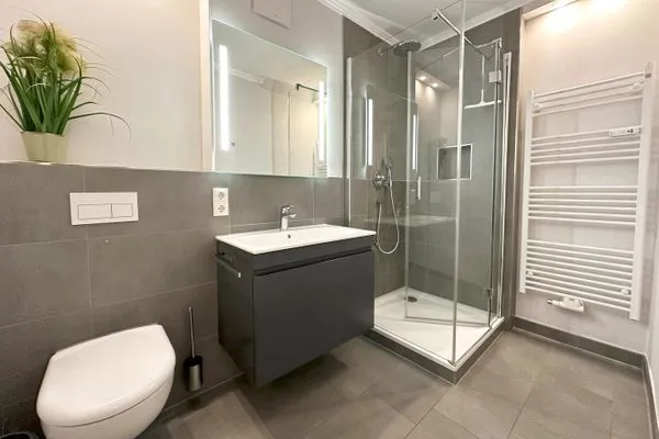 Regendusche und Handbrause in der Dusche (niedriger Einstieg)  Haus Kormoran G4
