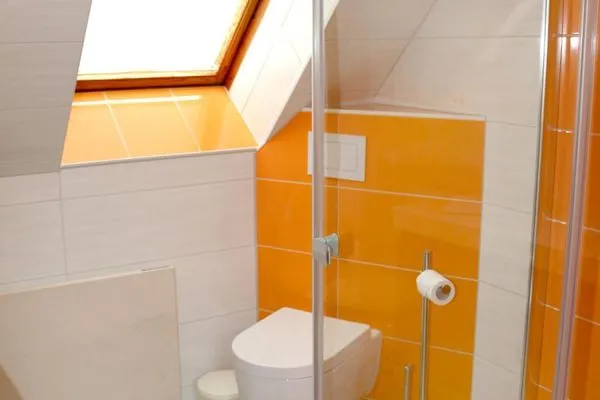 Dusche und WC im Bad  Hinter den Dünen - W87