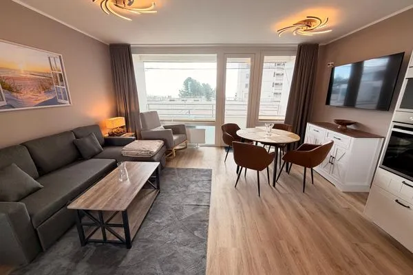 Wohnzimmer Ferienpark Sierksdorf Meeresblick