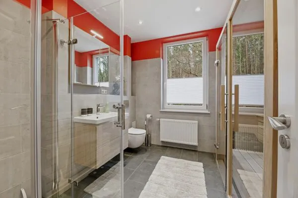 Badezimmer  Wald & Meer Apartments, FeWo III: Waldduft