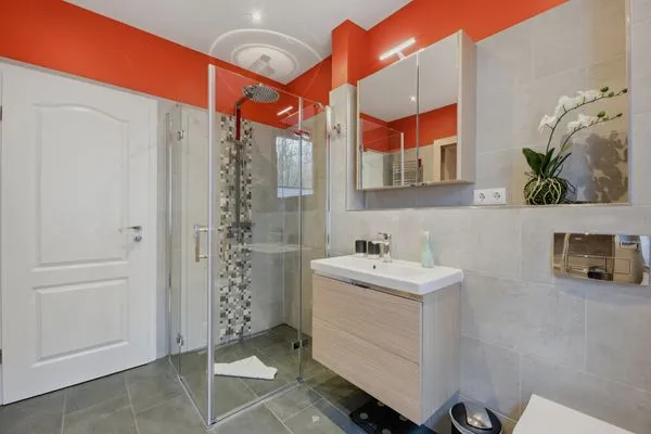 Badezimmer  Wald & Meer Apartments, FeWo III: Waldduft