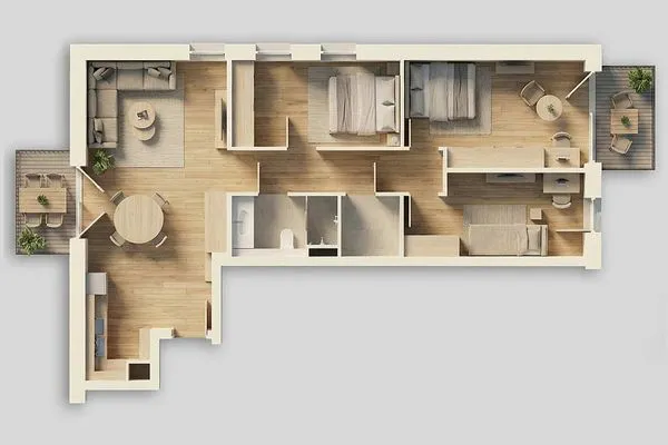 Grundriss  Ferienwohnung Sun & Sea