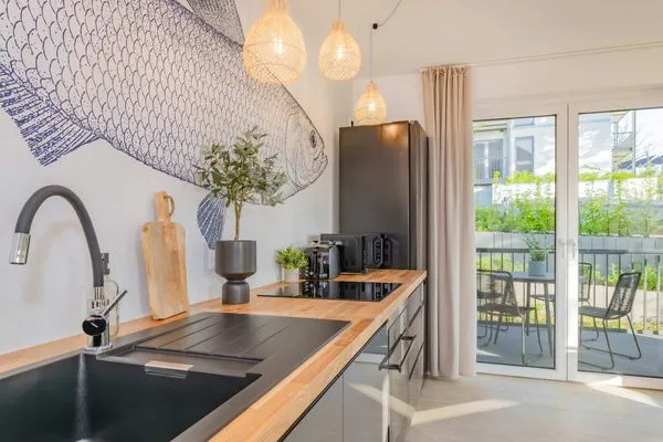 Küche / Küchenzeile  Ferienwohnung Blaubarschbude