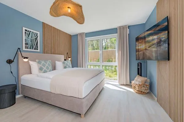 Schlafzimmer  Ferienwohnung Blaubarschbude