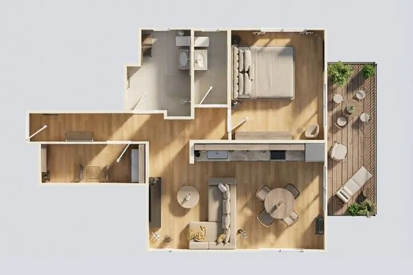 Grundriss  Ferienwohnung Blaubarschbude