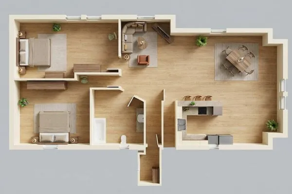 Grundriss  Ferienwohnung Dock12C