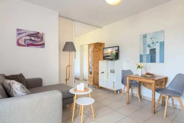 Wohnzimmer  Ferienwohnung Krebssee Idyll 1