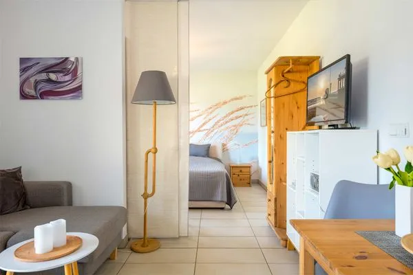 Wohnzimmer  Ferienwohnung Krebssee Idyll 1
