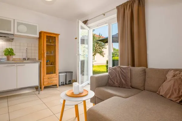 Wohnzimmer  Ferienwohnung Krebssee Idyll 1