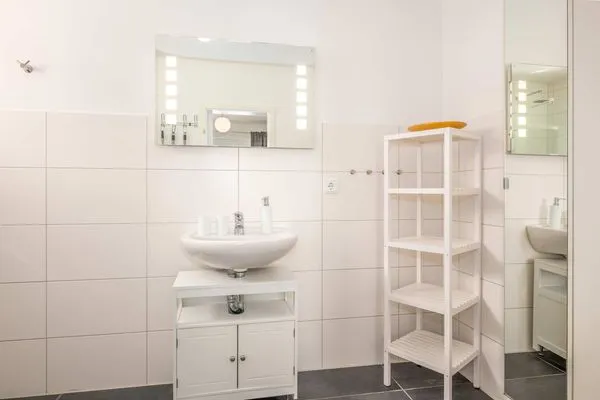 Badezimmer  Ferienwohnung Krebssee Idyll 1