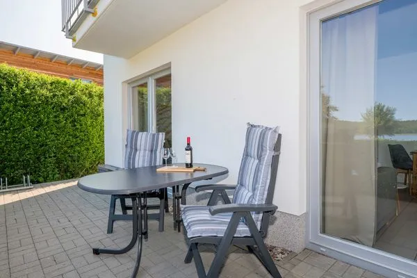 Terrasse  Ferienwohnung Krebssee Idyll 1
