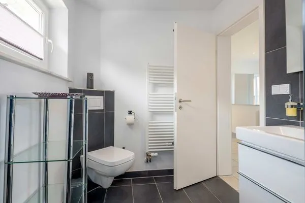 Badezimmer  Ferienwohnung Krebssee Idyll 2