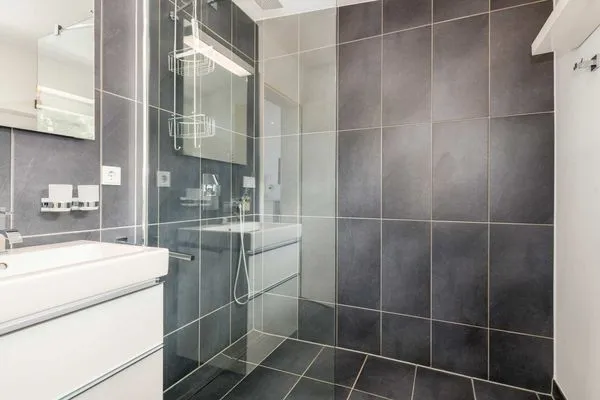 Badezimmer  Ferienwohnung Krebssee Idyll 2