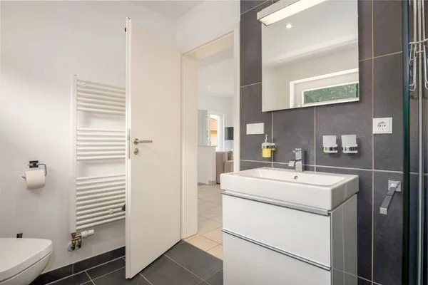 Badezimmer  Ferienwohnung Krebssee Idyll 2