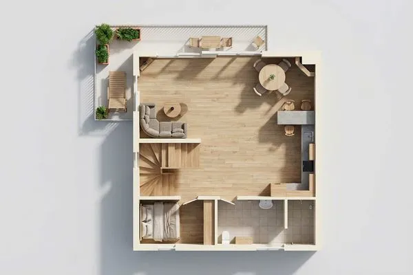 Grundriss  Ferienwohnung Krebssee Idyll 2