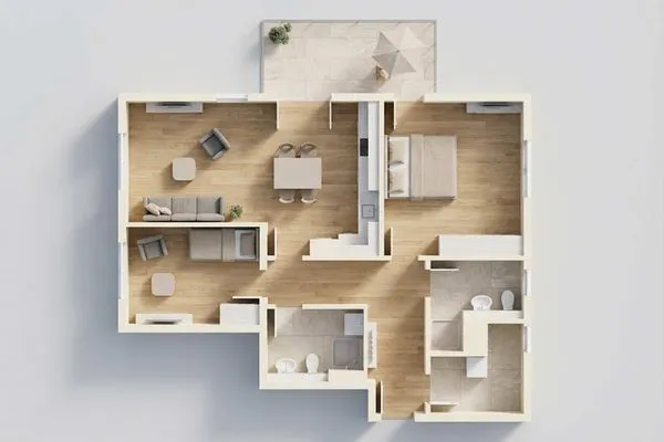 Grundriss  Ferienwohnung Hart Backbord