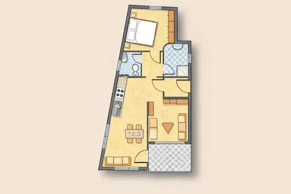 Grundriss  Bungalow Rugia Breege - mit Garten, Hunde erlaubt