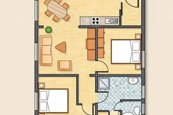 Grundriss  Ferienwohnung Ostrea Breege - mit Garten und Grill