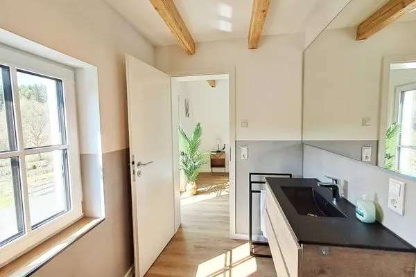 Badezimmer  Bergblick