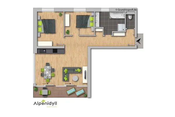 Grundriss 2D Plan  Bergblick by Alpenidyll Apartments