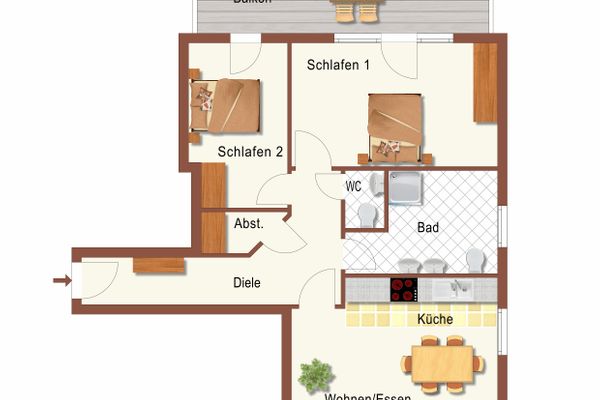 Haus Wenden Fewo 8 Kühlungsborn-West - Grundriss