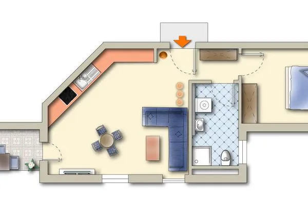 Grundriss  Achtern Wind