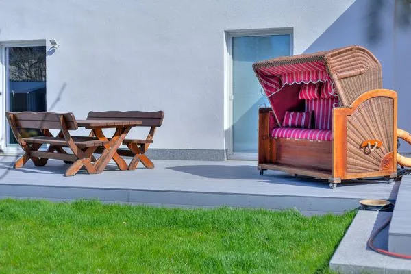 Garten  Ferienhaus Thorina