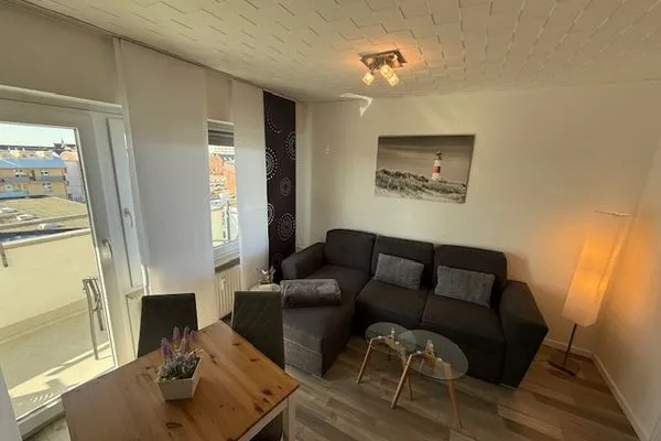 Wohnzimmer Ferienwohnung im Haus Nordland App 106 (Hund)