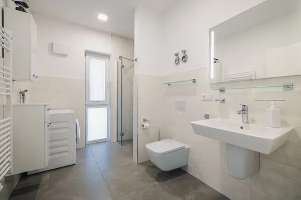 Badezimmer  Ferienwohnung Boddentraum