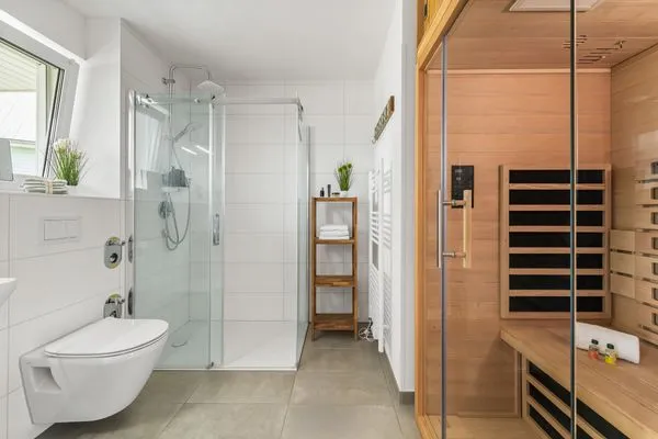 Badezimmer  Ferienwohnung Zitroneninsel