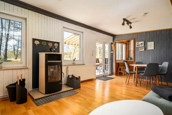 Ferienhaus Waterkieker am Jabelschen See - Wohnzimmer  Waterkieker