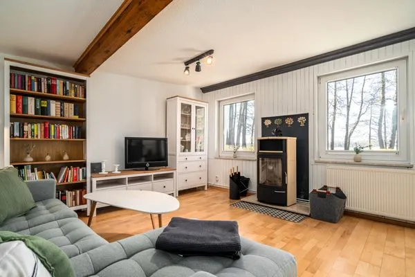 Ferienhaus Waterkieker am Jabelschen See - Wohnzimmer  Waterkieker