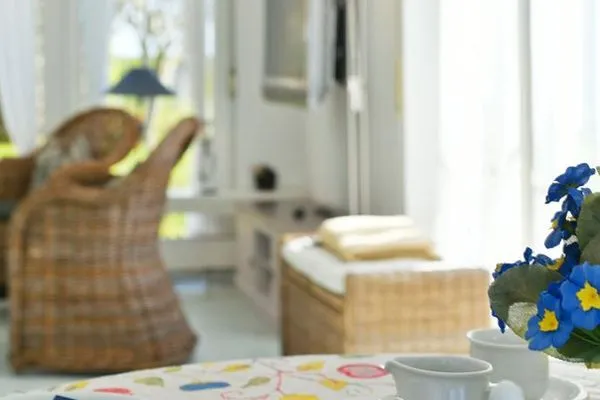 Wohnzimmer Haus vorm Riff Ferienwohnung Memmertfeuer