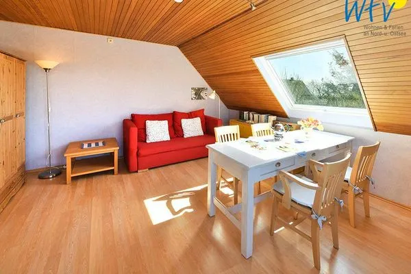 Wohnzimmer Haus am Ginsterpad Ferienwohnung Heckenrose