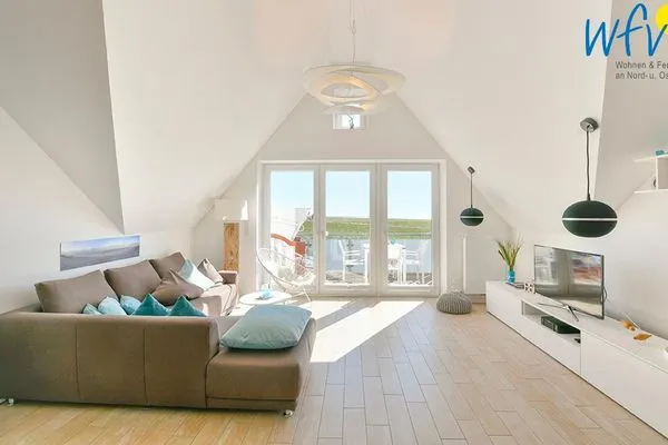 Wohnzimmer Haus Kiek in't Watt Ferienwohnung Quartier 7° Ost