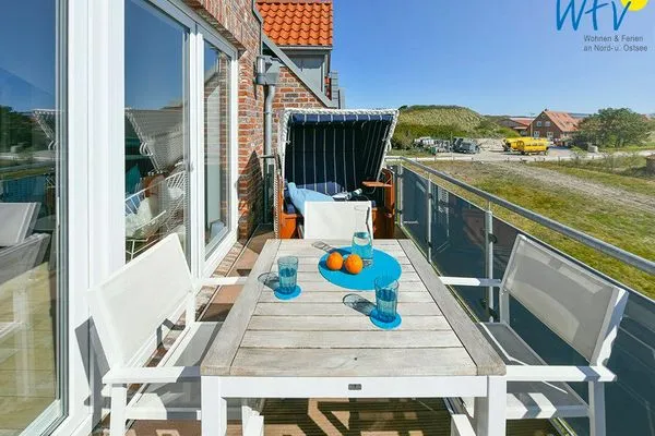 Balkon Haus Kiek in't Watt Ferienwohnung Quartier 7° Ost