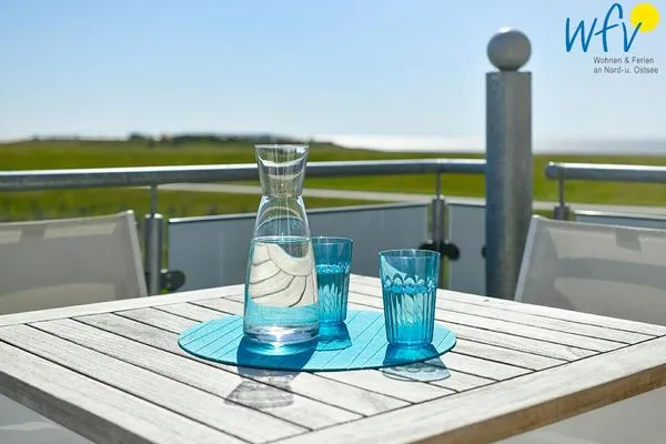 Balkon Haus Kiek in't Watt Ferienwohnung Quartier 7° Ost