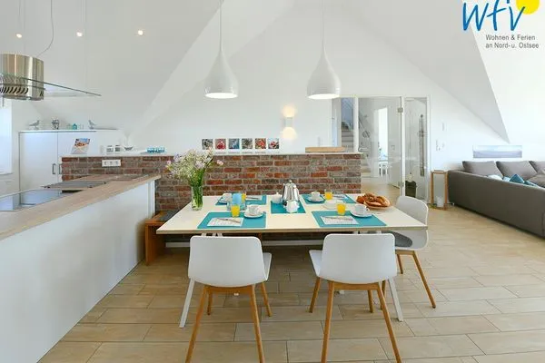 Essbereich Haus Kiek in't Watt Ferienwohnung Quartier 7° Ost