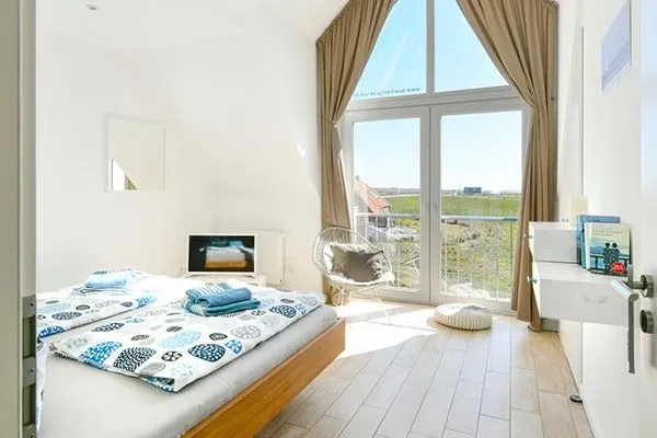 Schlafzimmer Haus Kiek in't Watt Ferienwohnung Quartier 7° Ost