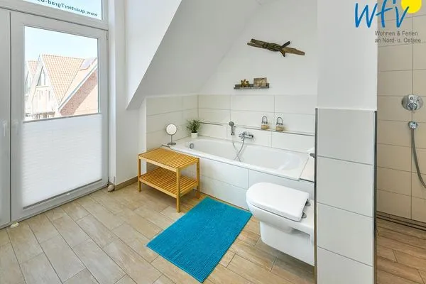 Badezimmer Haus Kiek in't Watt Ferienwohnung Quartier 7° Ost