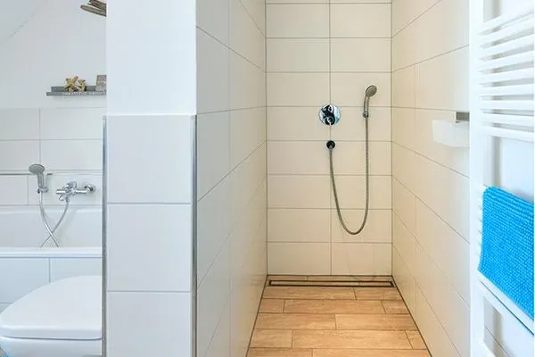 Badezimmer Haus Kiek in't Watt Ferienwohnung Quartier 7° Ost