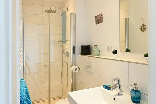 Badezimmer Haus Kiek in't Watt Ferienwohnung Quartier 7° Ost