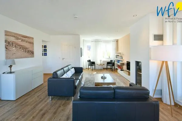 Wohnzimmer Landhaus Ostdüne Ferienwohnung Dünenmeer