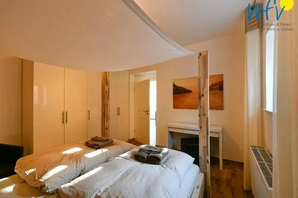 Schlafzimmer Landhaus Ostdüne Ferienwohnung Dünenmulde