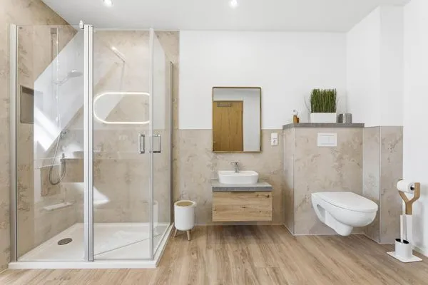 Badezimmer mit Dusche und WC im 1. OG  Kuttels Koje