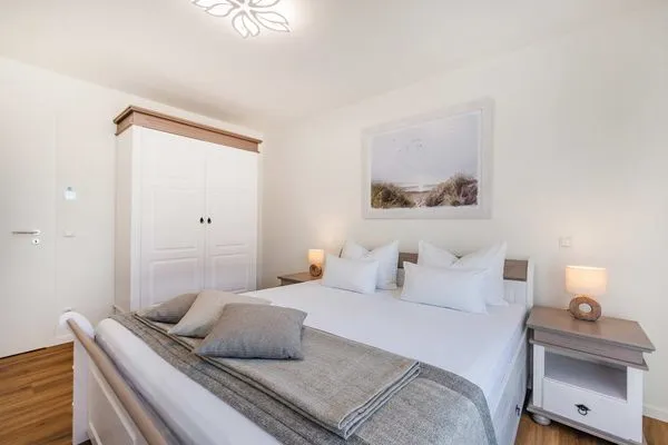 Schlafzimmer  Ferienwohnung Sonnenblick am Haff