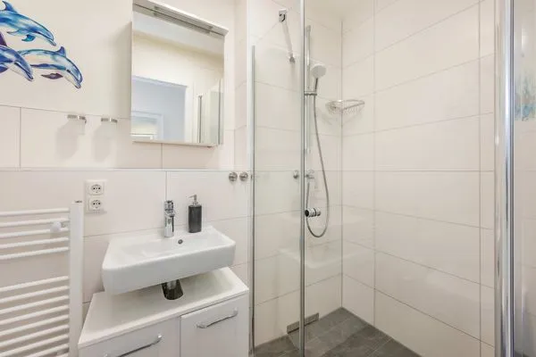 Badezimmer  Ferienwohnung Sonnenblick am Haff