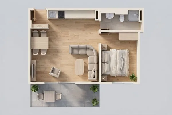 Grundriss  Ferienwohnung Dünengrün