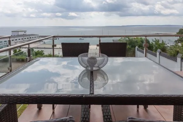 Balkon  Villa Friede-Marie, App. Freya - mit herrlichem Meerblick