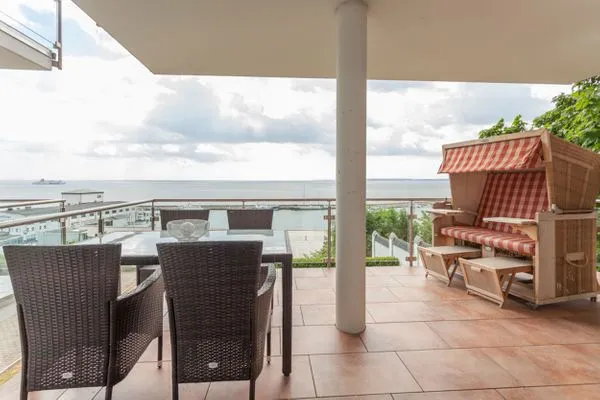 Balkon  Villa Friede-Marie, App. Freya - mit herrlichem Meerblick
